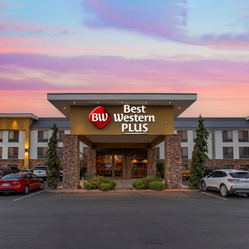 View of entrance of Best Western Plus hotel.