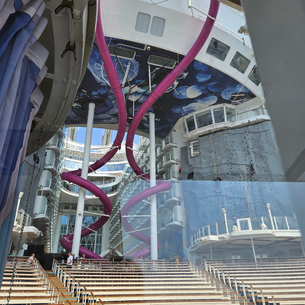 View of Royal Caribbean's dry slide, known as the Ultimate Abyss.