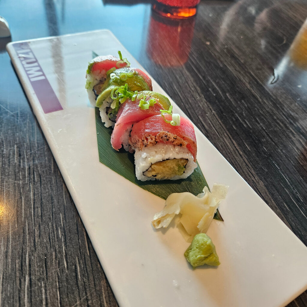Sushi on a platter from Izumi on Royal Caribbean.