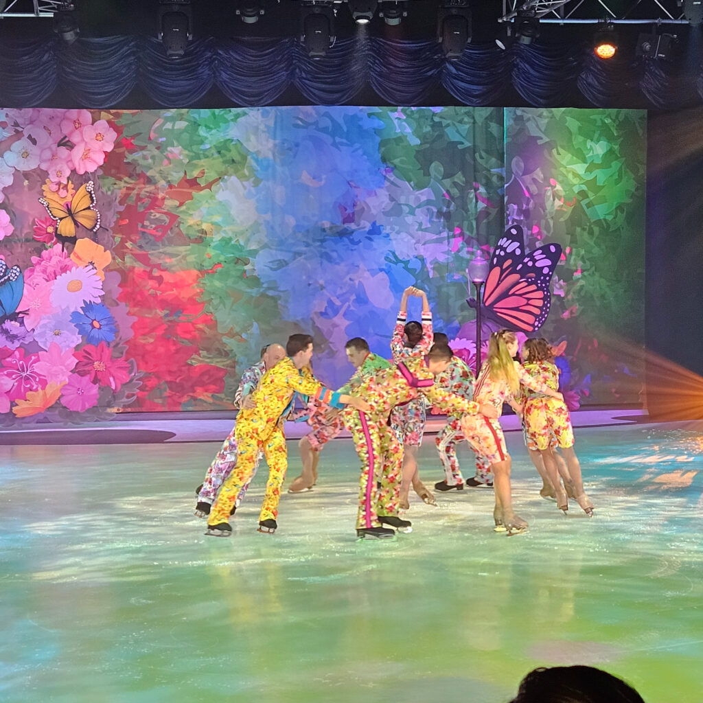 Performers of an Ice skating show at Royal Caribbean.