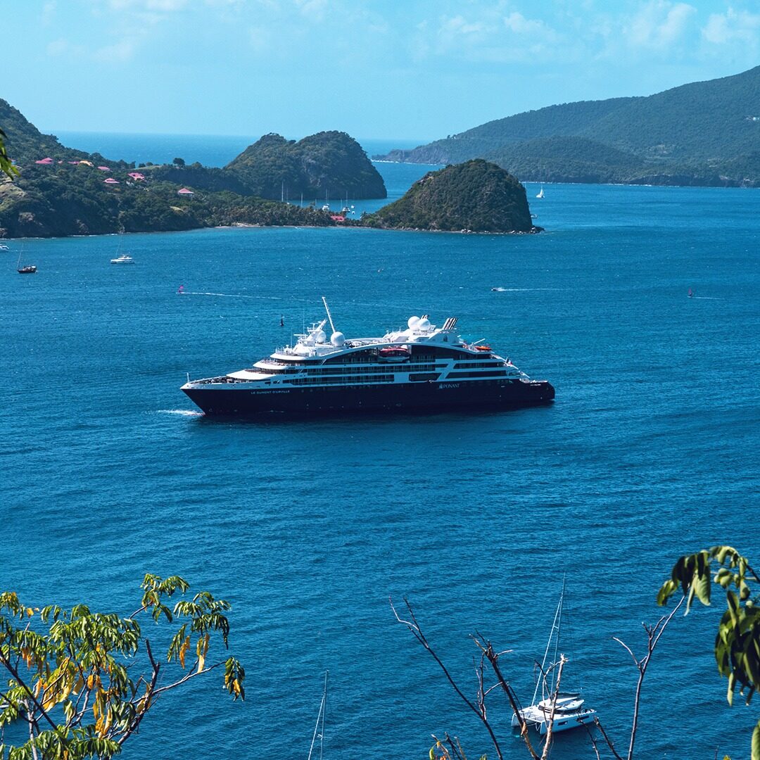 Ponant's Le Dumont d'Urville at the bay of Les Saintes.